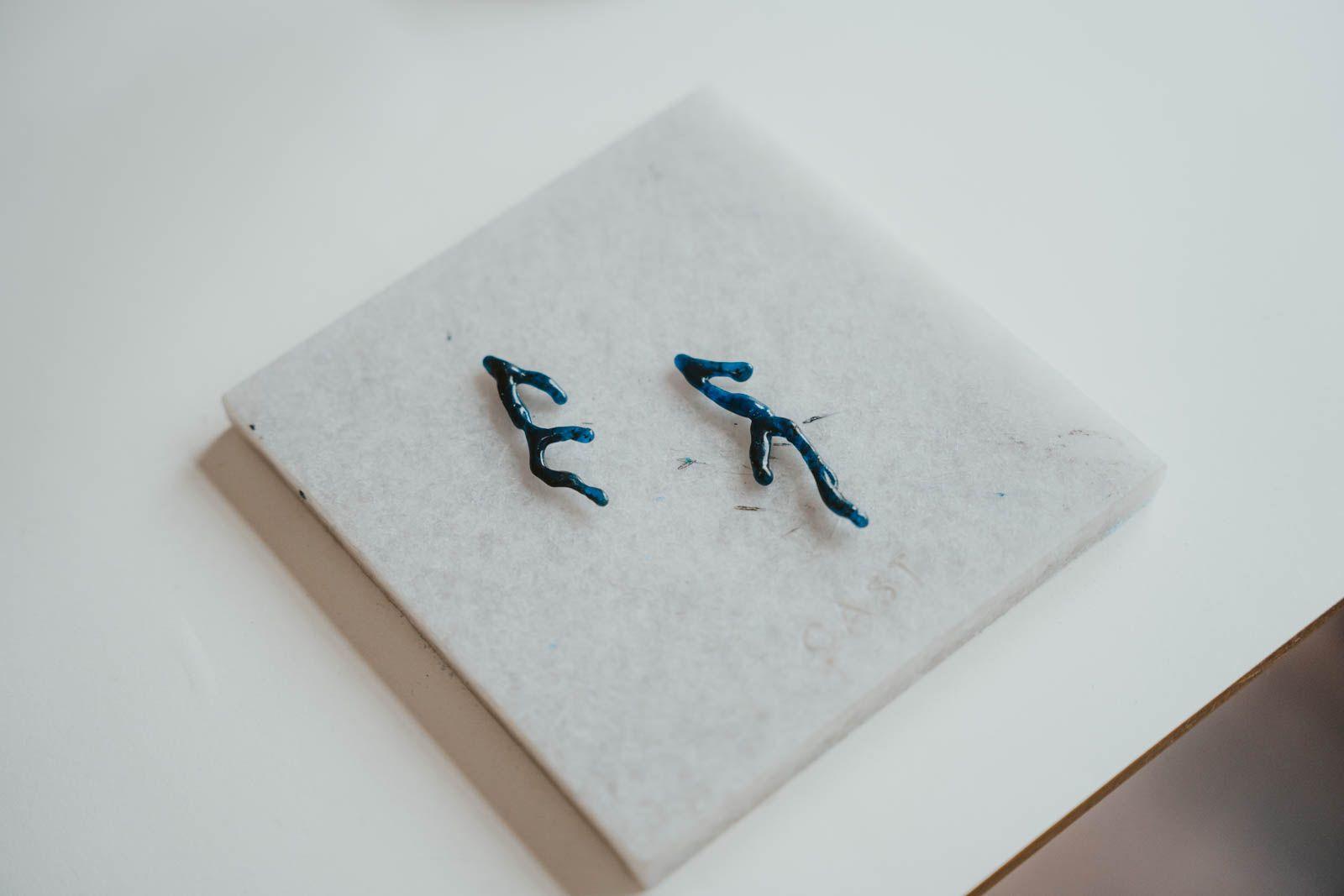 Asymmetrical Coral Earrings