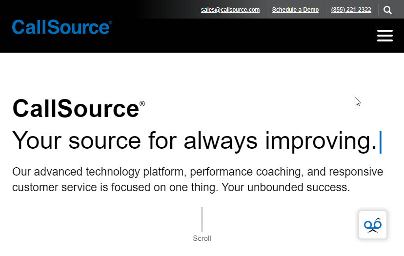 CallSource Website Screenshot