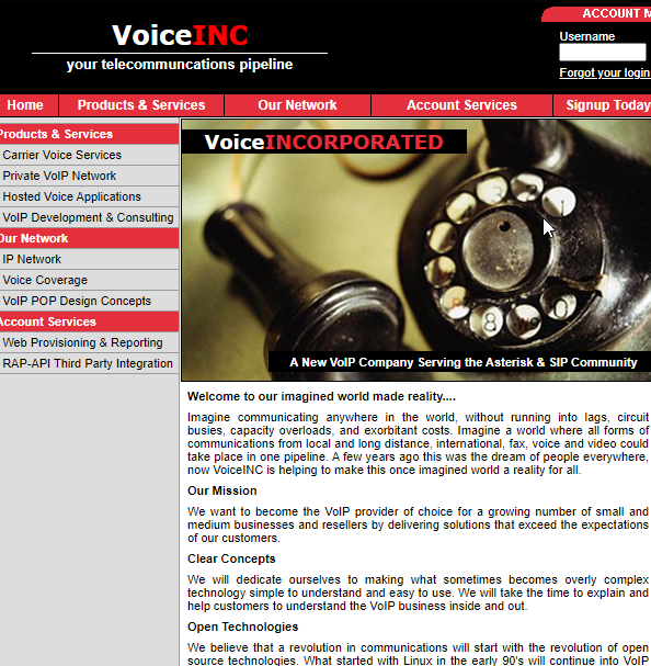 Voiceinc.com Website Screenshot