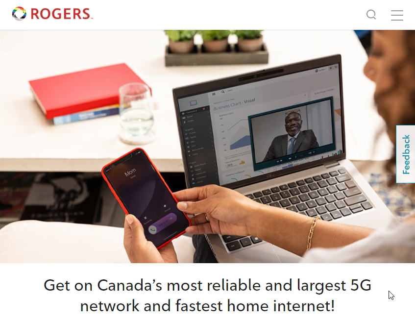 Rogers Communications Website Screenshot