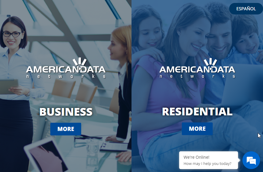 American Data Networks Website Screenshot