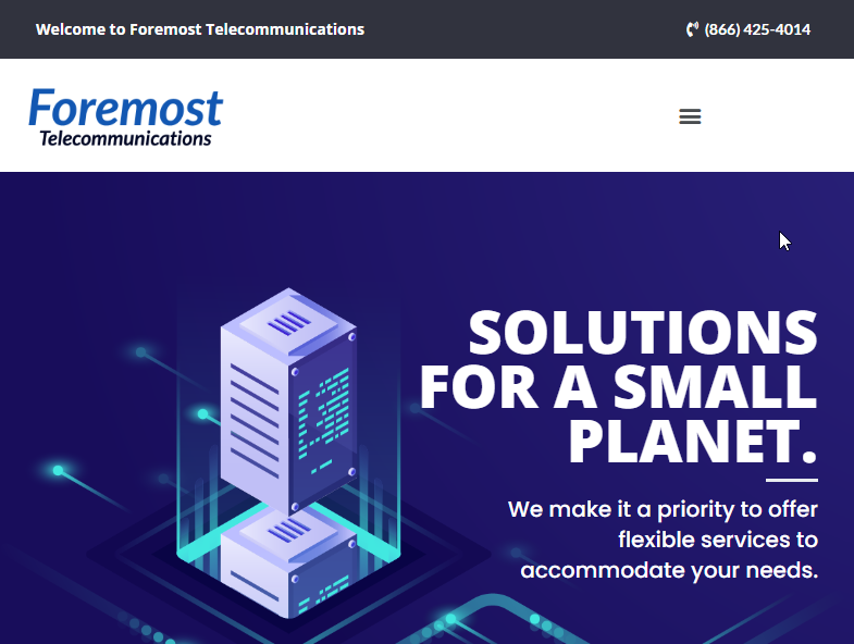 Foremost Telecommunications Website Screenshot