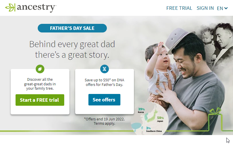 Ancestry Website Screenshot