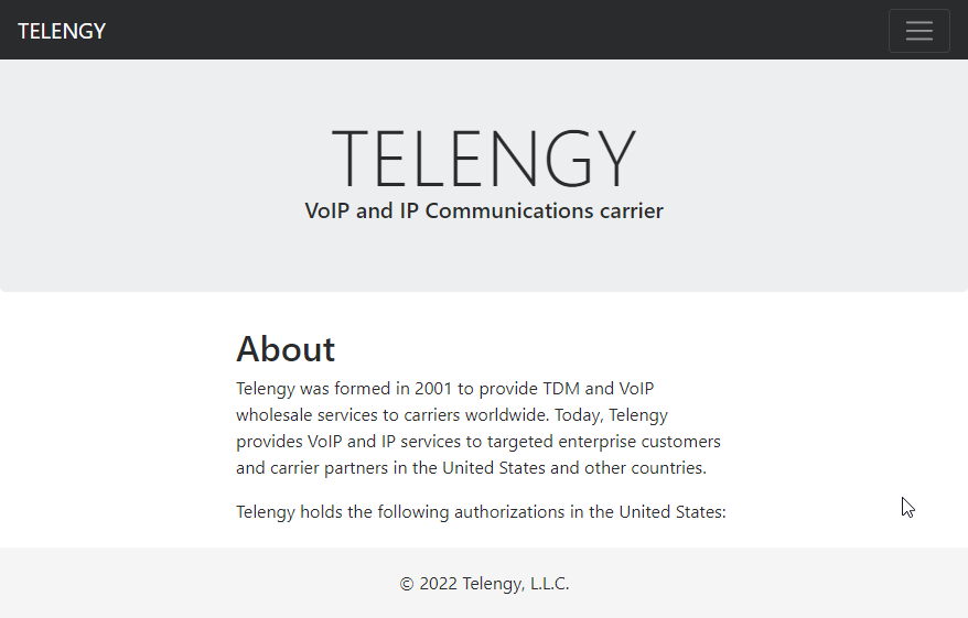 Telengy Website Screenshot