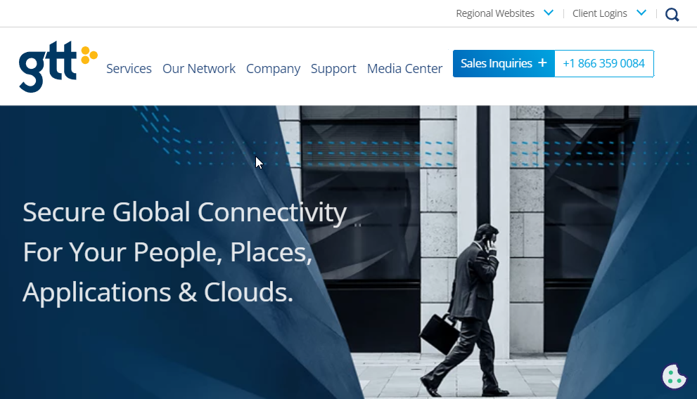 Global Telecom and Technology (GTT) Website Screenshot