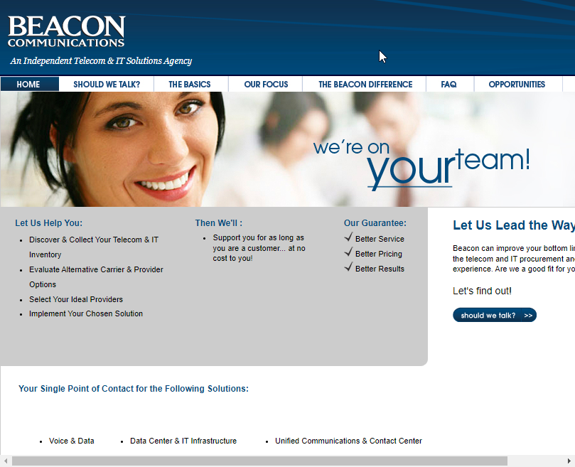 Beacon Communications Website Screenshot