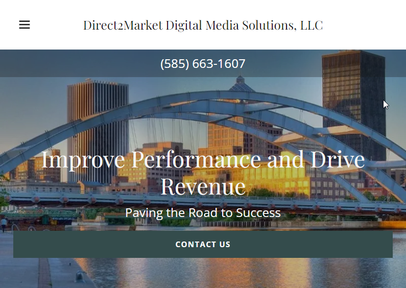 Direct2Market Digital Media Solutions Website Screenshot