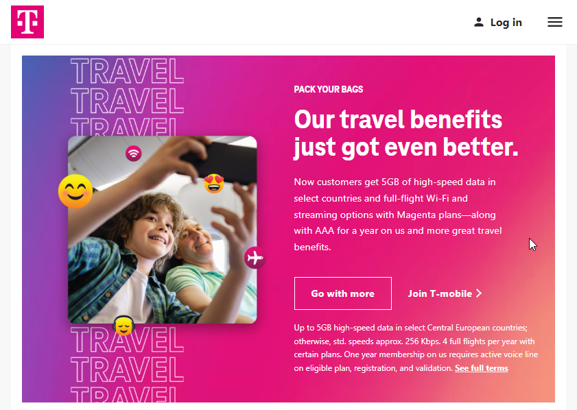 T-Mobile Website Screenshot