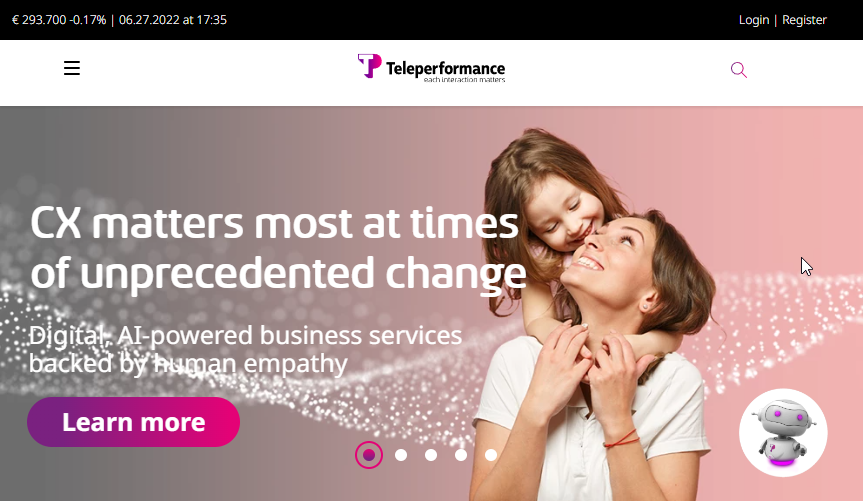 Teleperformance Website Screenshot