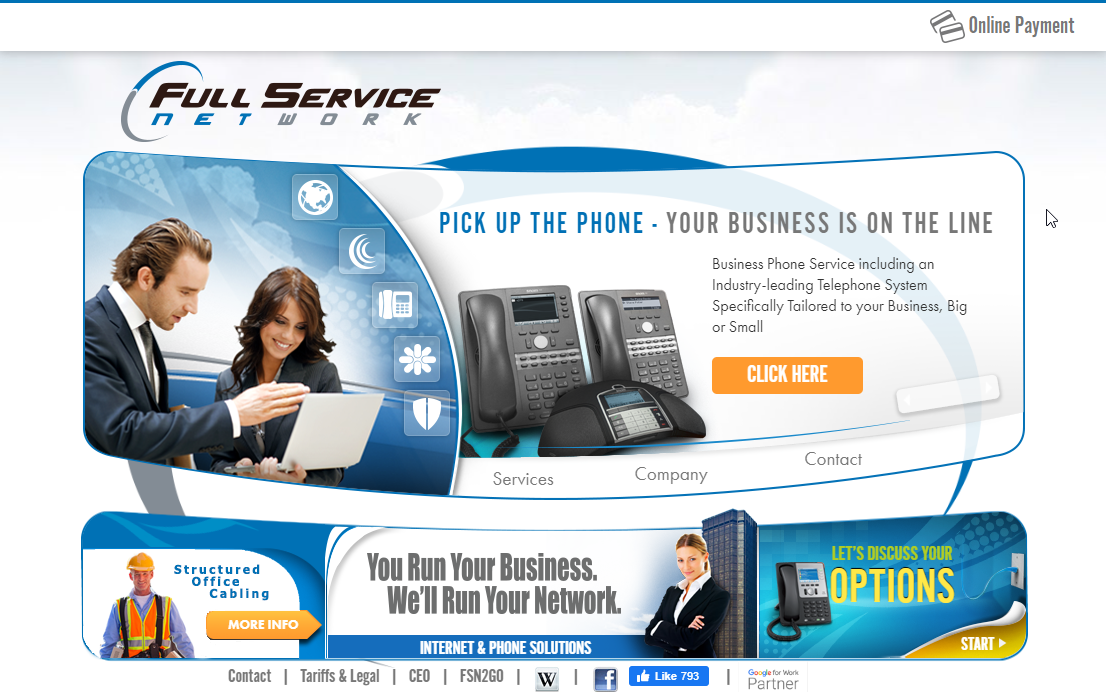 Full Service Network Website Screenshot