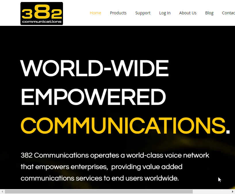 382 Communications Website Screenshot