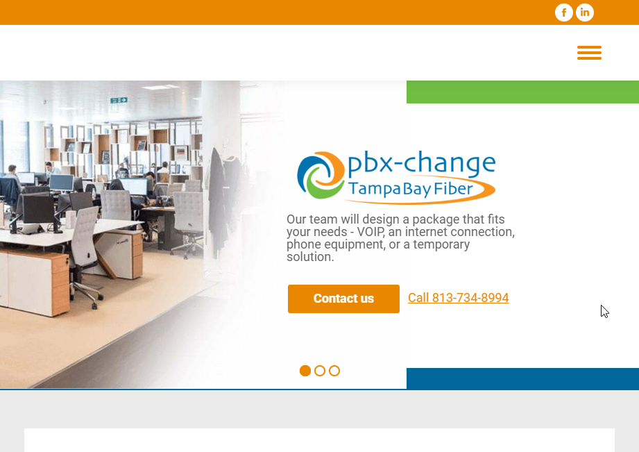 PBX-Change Website Screenshot