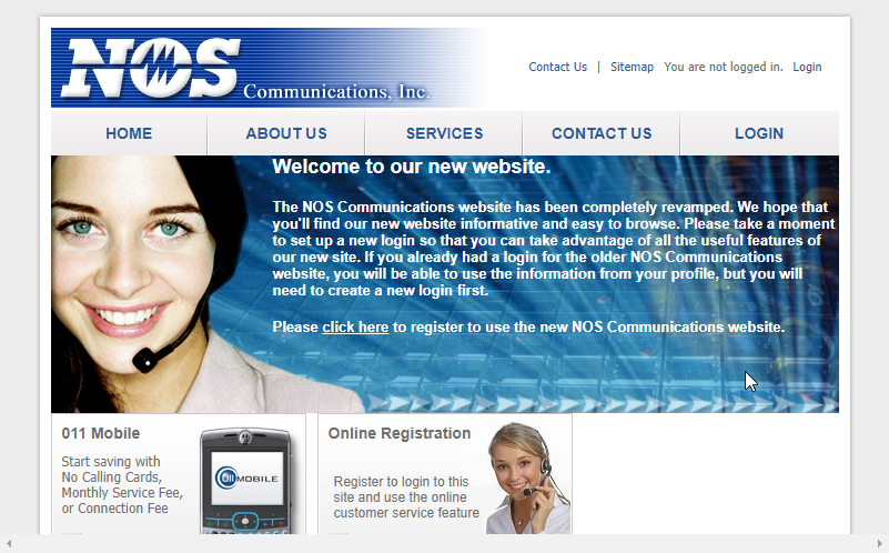 NOS Communications Website Screenshot