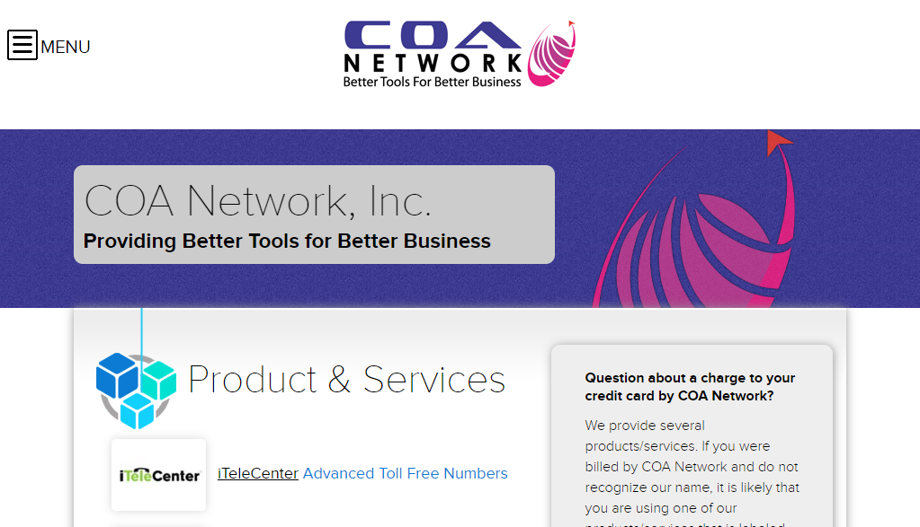 COA Network Website Screenshot