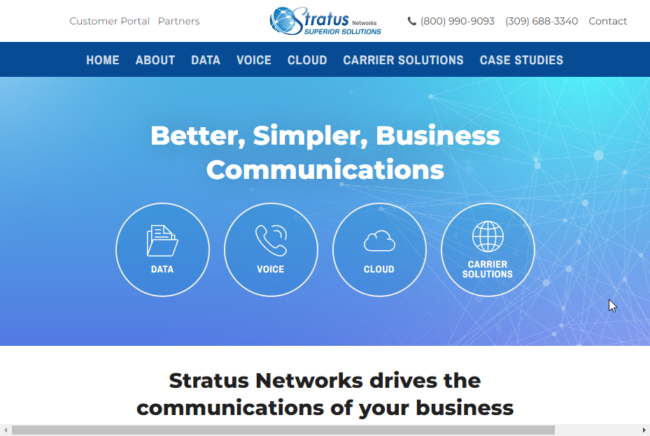 Stratus Networks Website Screenshot