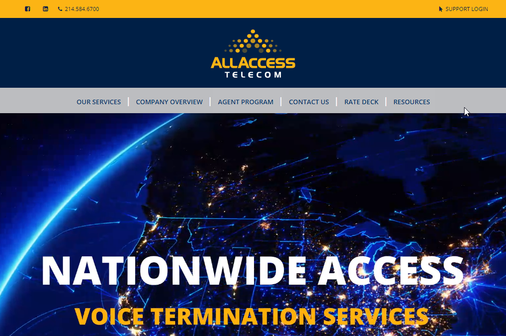 Access Telecom Website Screenshot