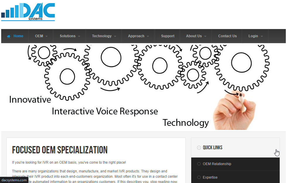 DAC Systems Website Screenshot