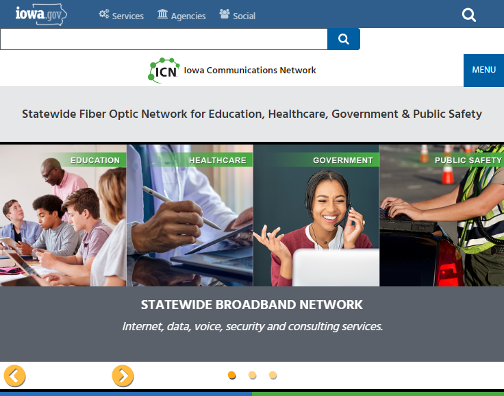 Iowa Comm Network Website Screenshot