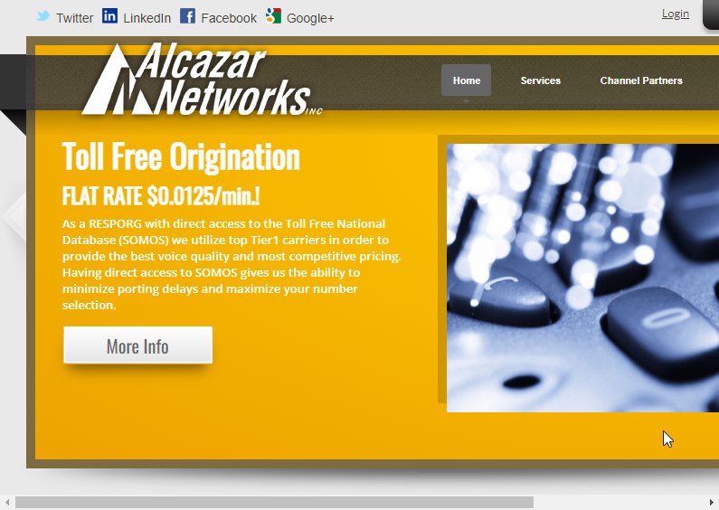 Alcazar Networks, Inc. Website Screenshot