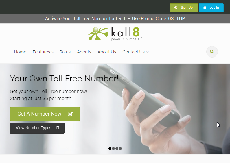 Kall8 Website Screenshot
