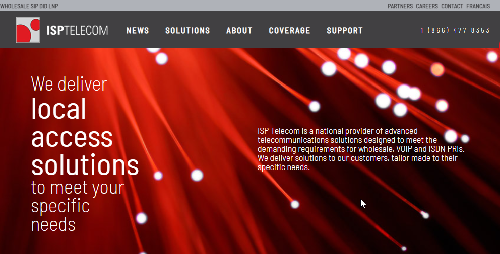 ISP TELECOM Website Screenshot
