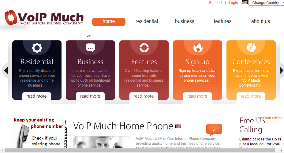 VoIP Much Phone Company Website Screenshot