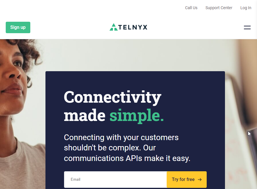 Telnyx Website Screenshot