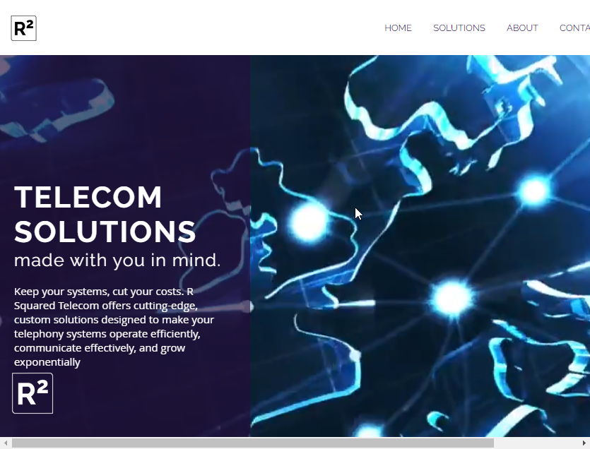 R Squared Telecom Website Screenshot