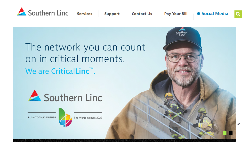SouthernLINC Wireless Website Screenshot