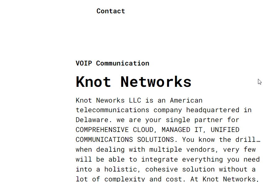 Knot Networks Website Screenshot