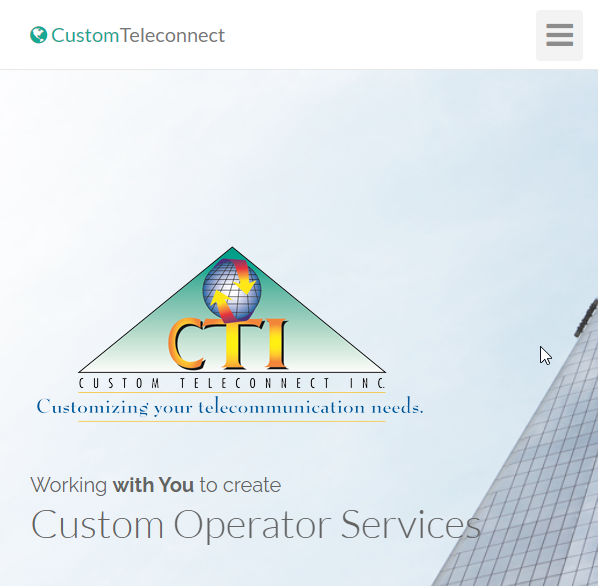 Custom Teleconnect Website Screenshot