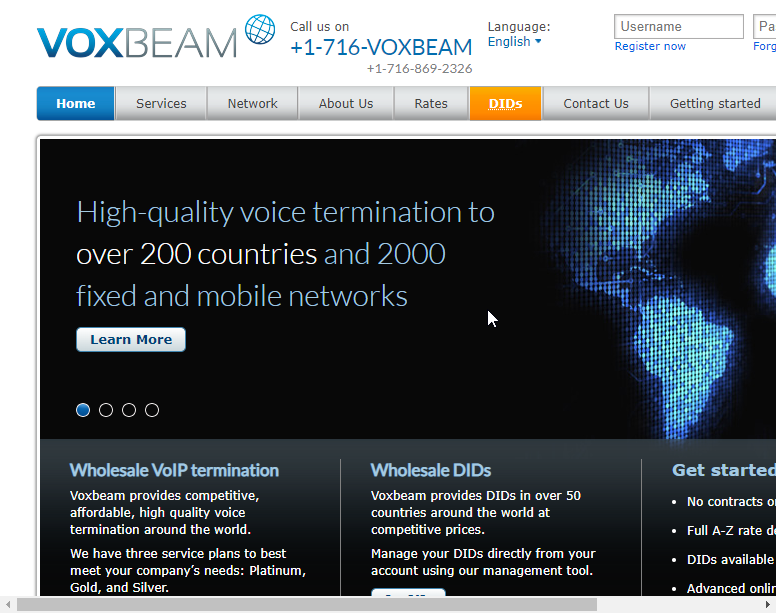 Voxbeam Website Screenshot
