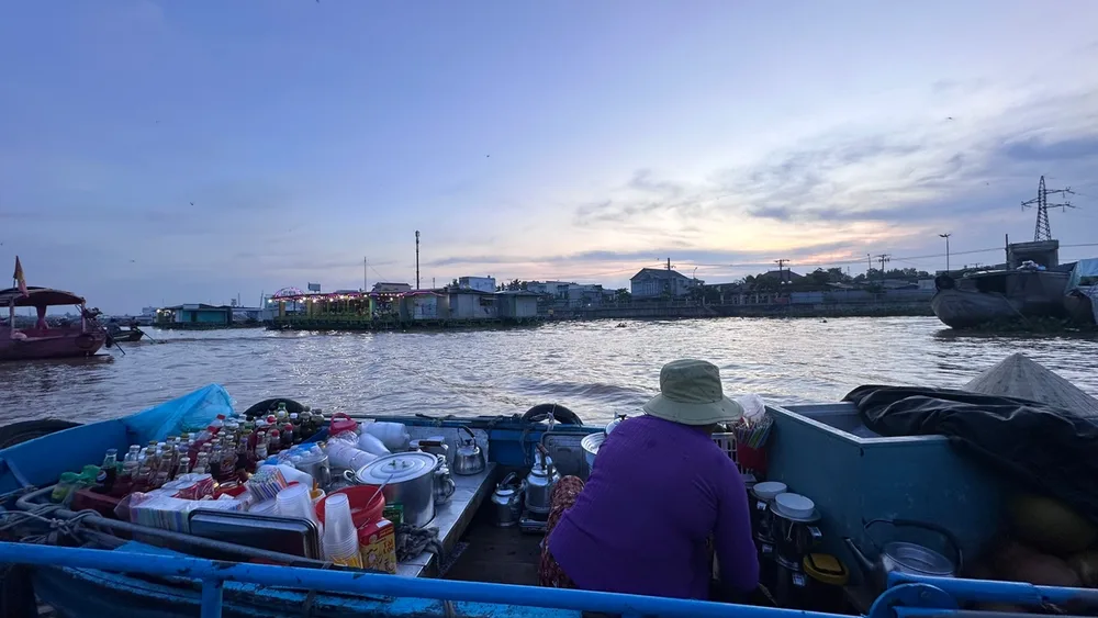 Early morning boat trip through the Mekong Delta in Vietnam