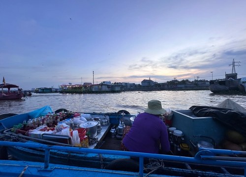 Early morning boat trip through the Mekong Delta in Vietnam