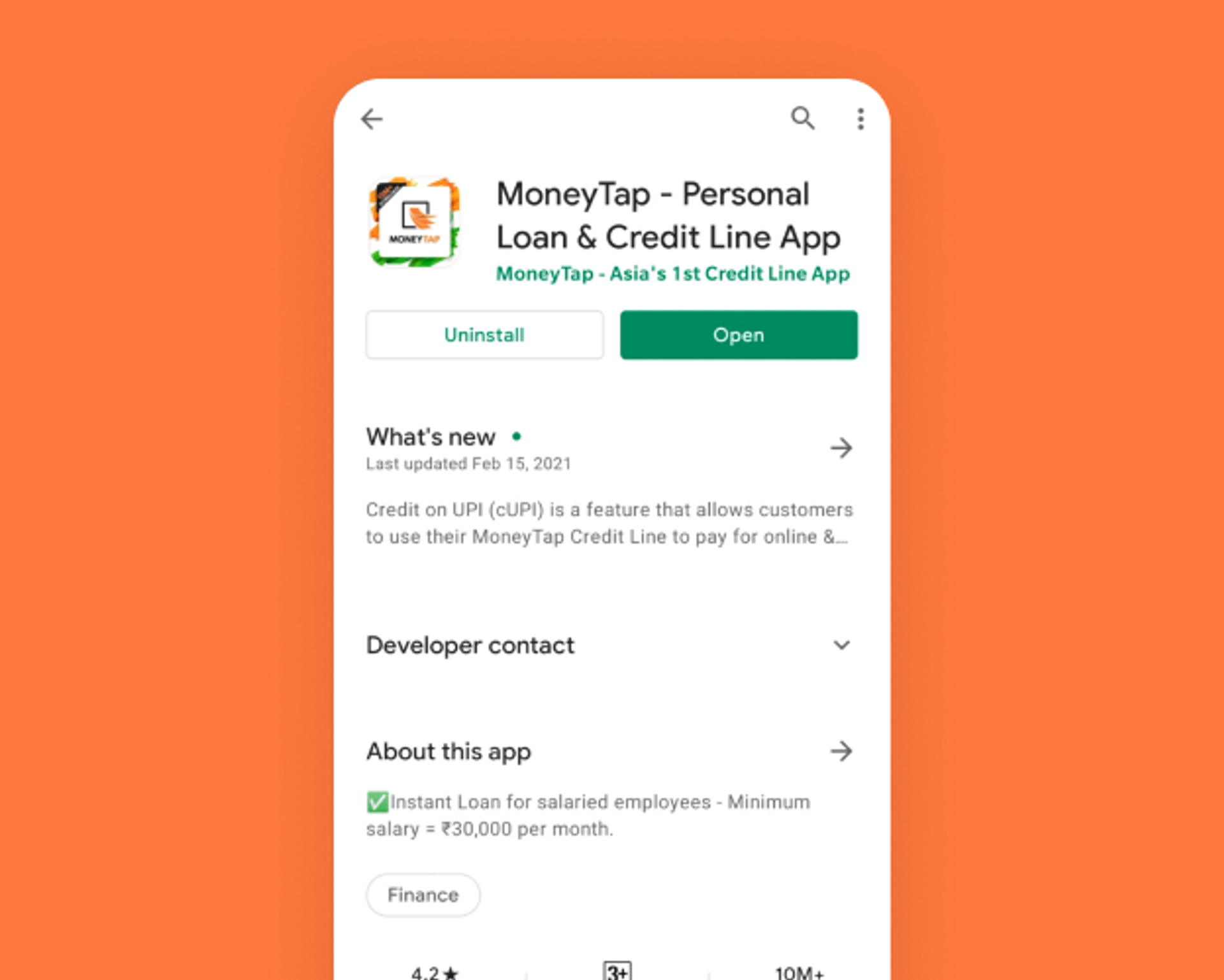 MoneyTap-Onboarding & Applying for credit line cash