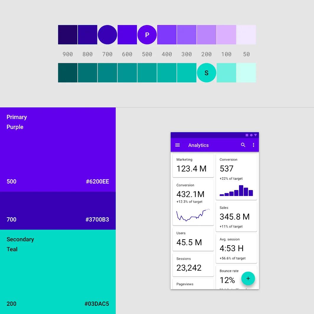 Colour palettes and accents