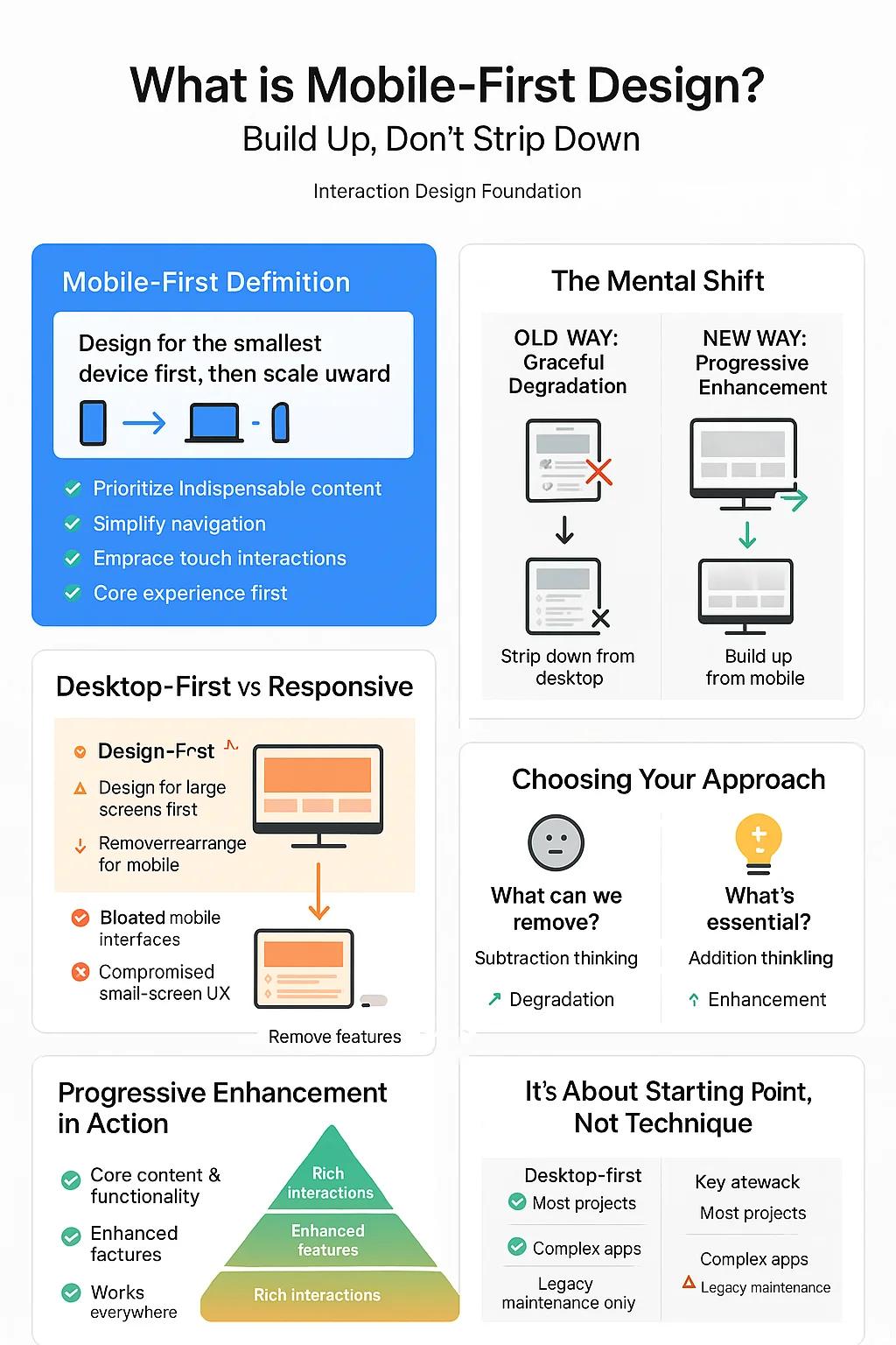 Desktop‑first vs responsive vs adaptive