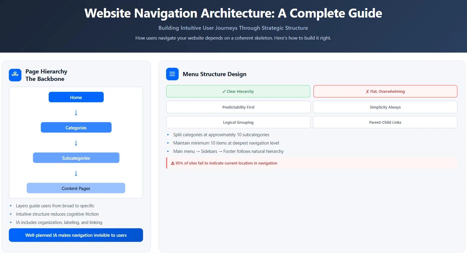 Mapping your structure: page hierarchy, menus and links