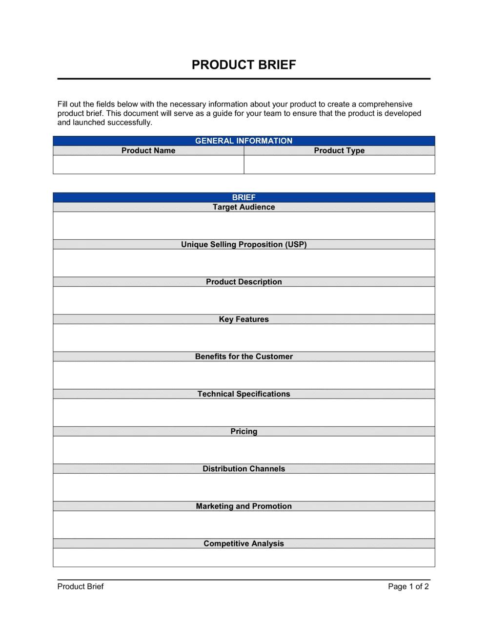 What is a product brief? Definition and context