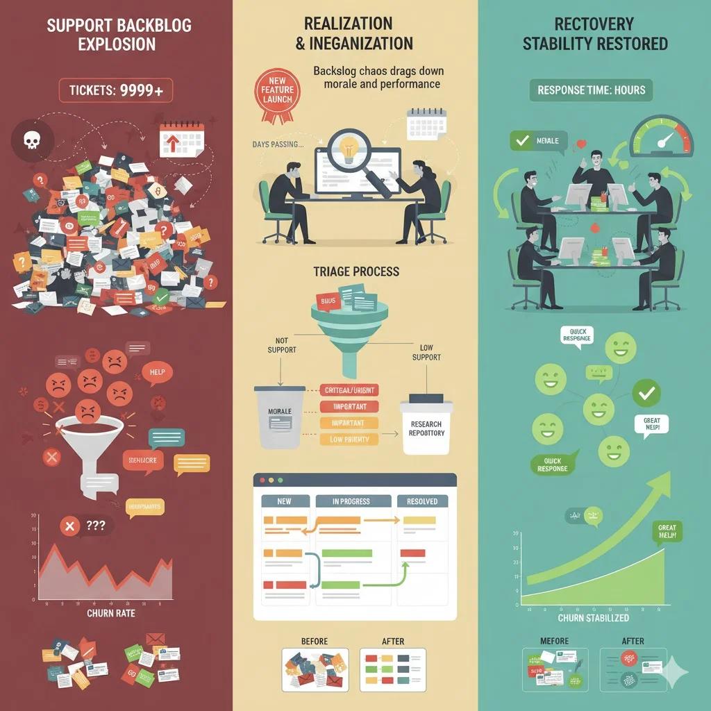 A support backlog hurting retention