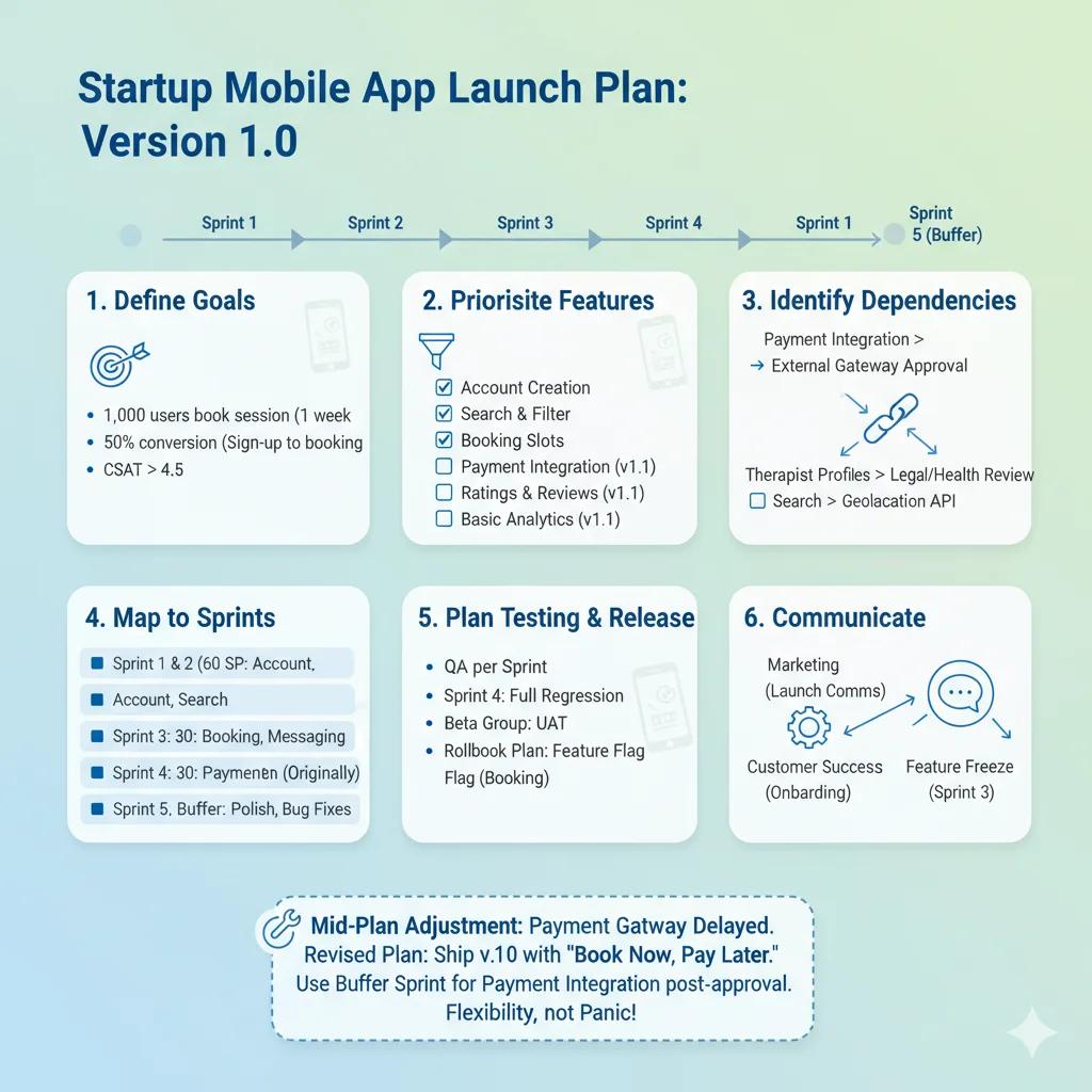 Example: planning the v1.0 release of a mobile app
