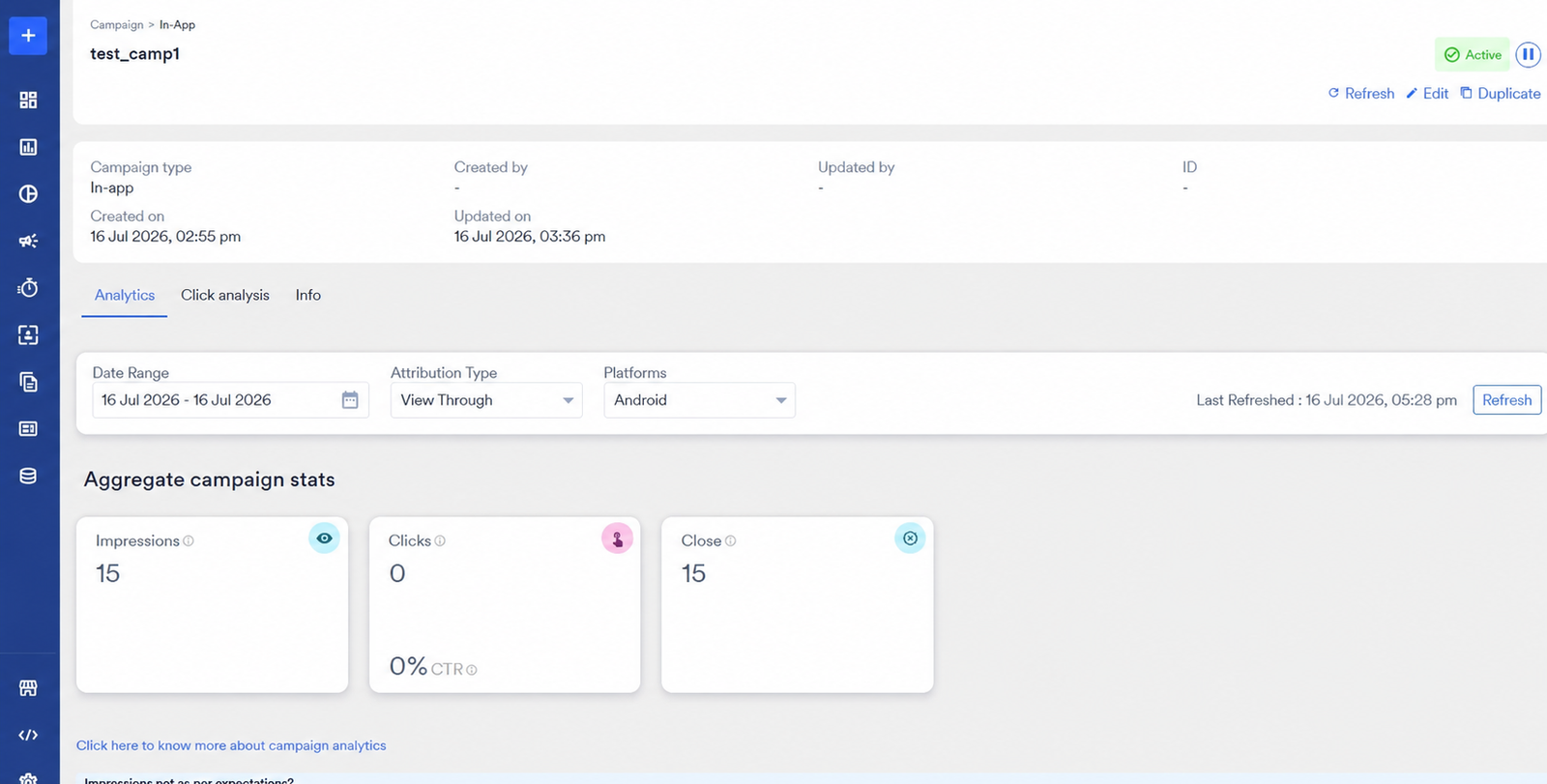 Image of a campaign analytics
