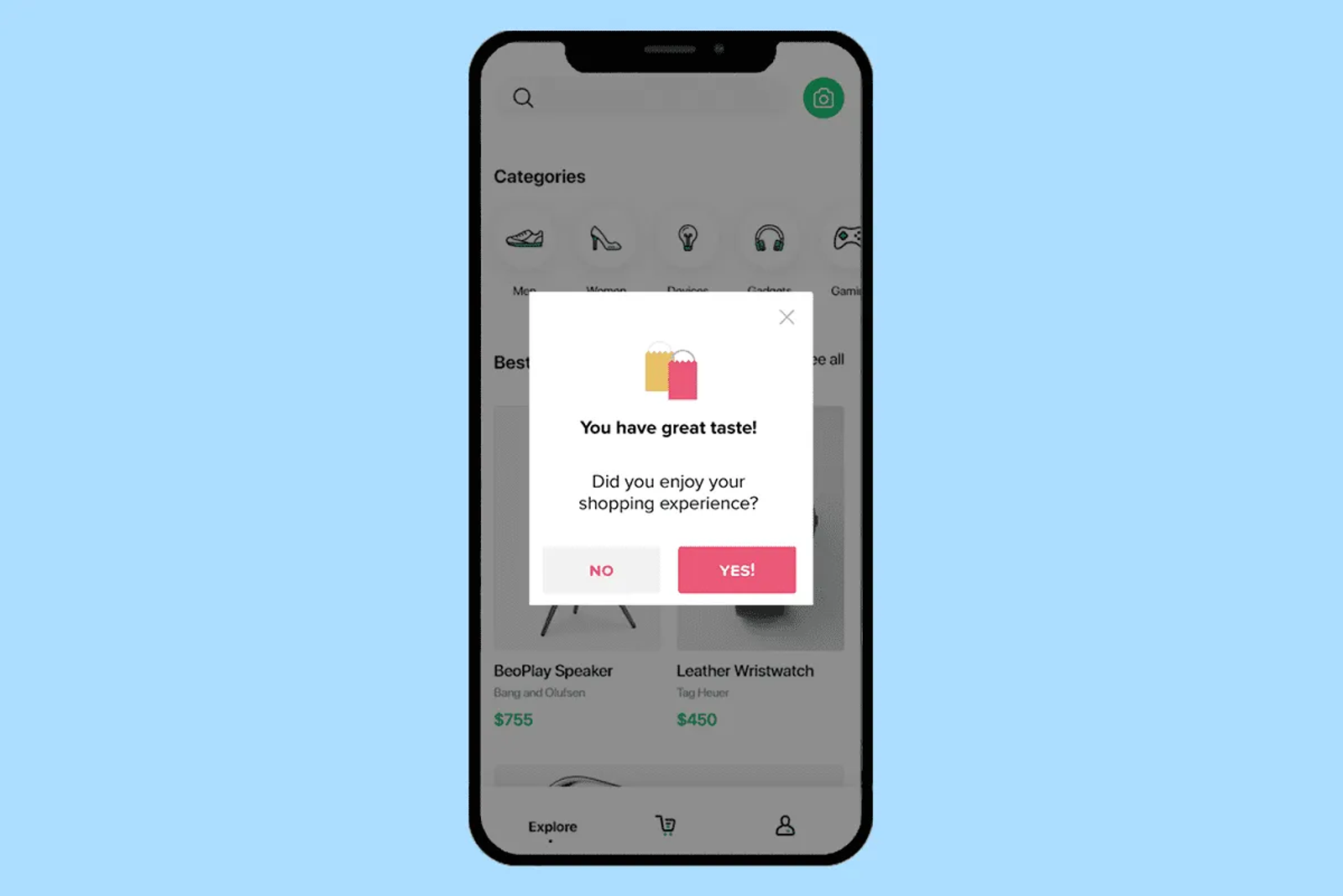 Comparison between generic in-app messaging templates and custom branded mobile experiences.