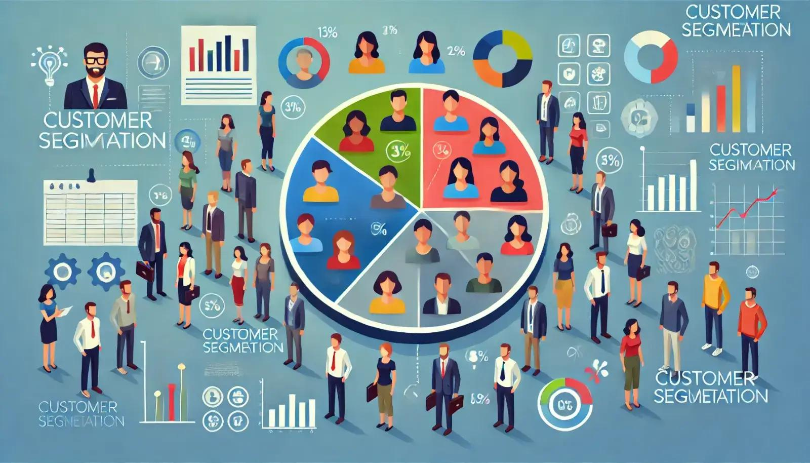 Customer segmentation dashboard comparing performance across user groups.