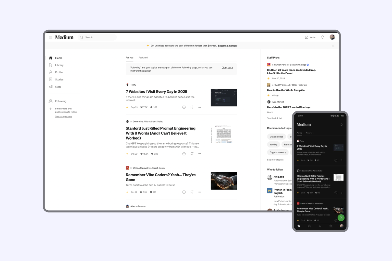 Website converted into a mobile app using app wrapping, shown on desktop and smartphone screens
