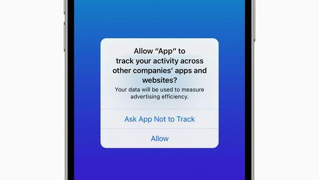Apple App Tracking Transparency permission prompt on iPhone