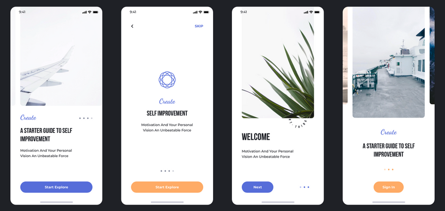 Interactive mobile app walkthrough showing a step-by-step tooltip guiding a user through their first feature action.