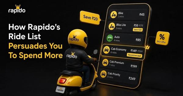 How Rapido’s Ride-Option Screen Steers Your Choice