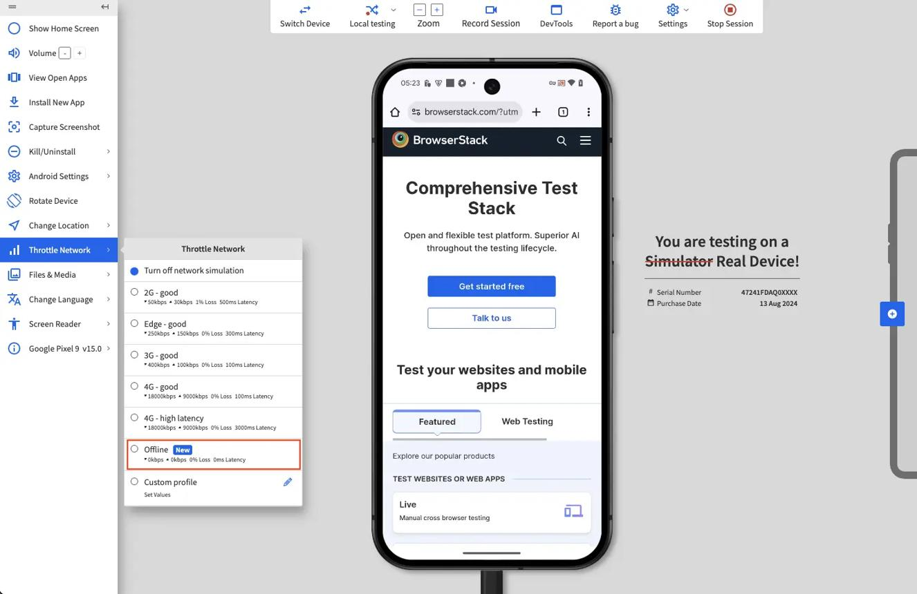 Android Studio virtual device configuration screen showing multiple foldable, rollable, and phone device profiles used for device fragmentation testing across different screen sizes and resolutions.