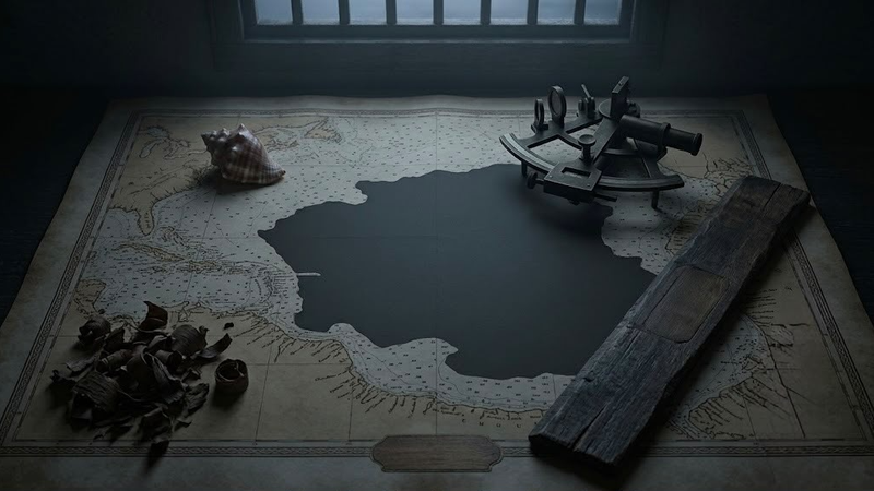 A dark, minimalist scene showing a glowing, arched doorway with a shadowy figure standing inside, partially reflected on a glossy floor, creating a mysterious and atmospheric mood.